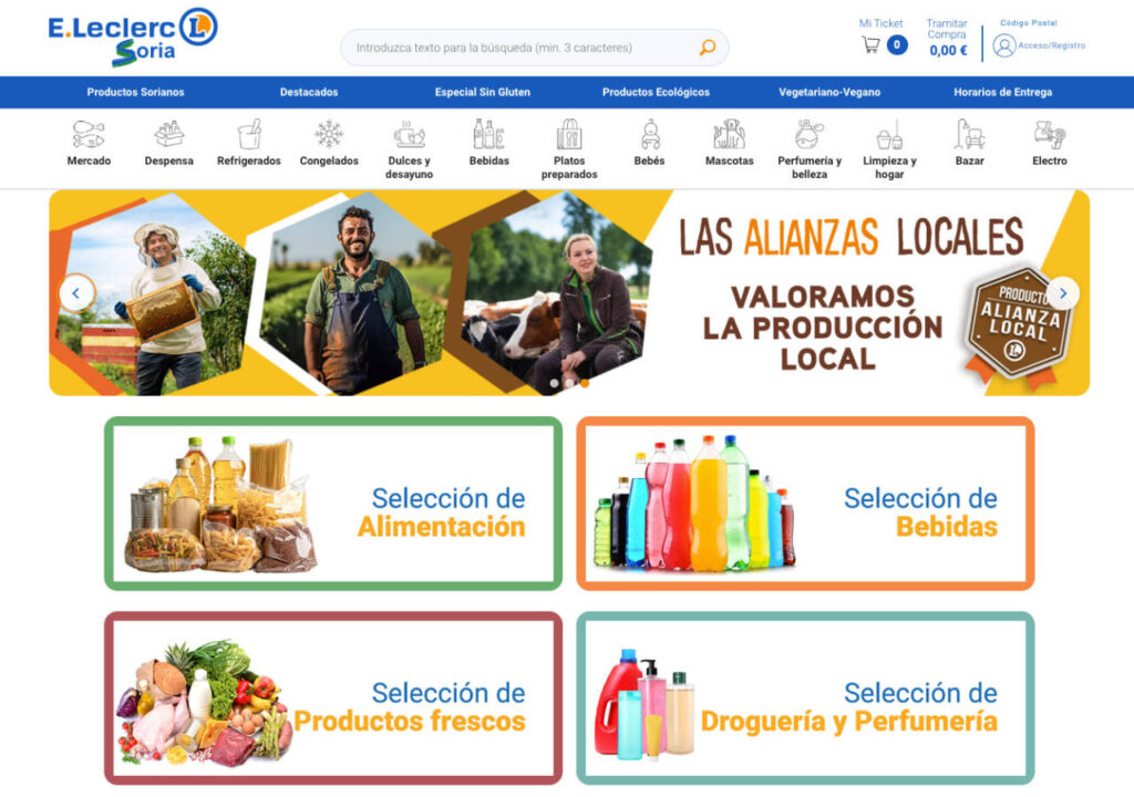 Tienda online de E.Leclerc Soria en el ordenador