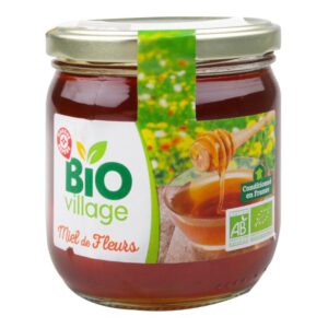 Frasco de miel de flores bio